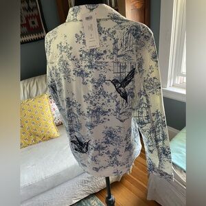 Chicos Botanical Toile Embroidered L/S Jacket NWT Chicos Size 2 (US 12-14)